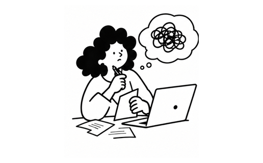 迷っている人のイラスト