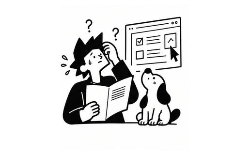 迷っている人のイラスト