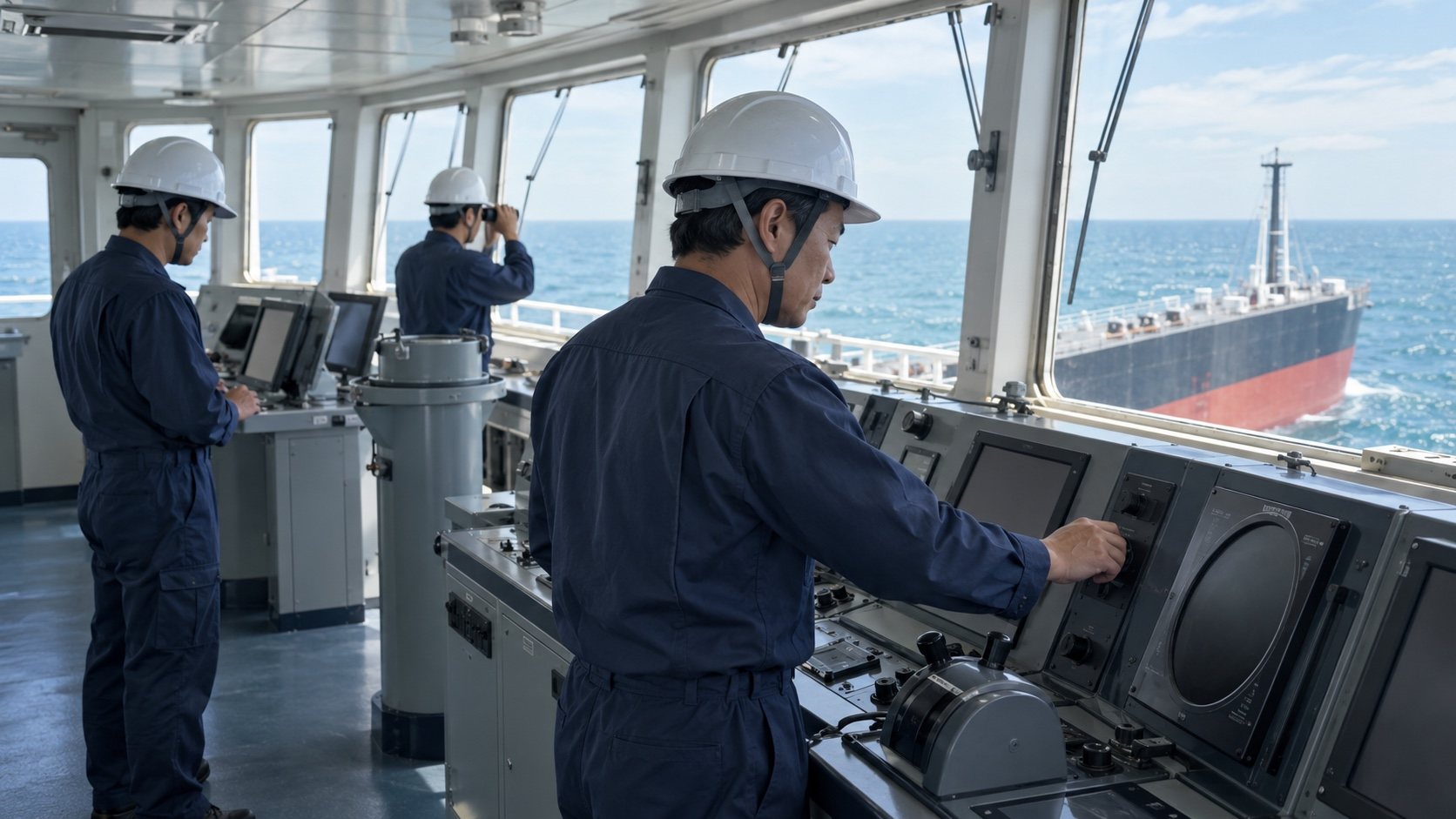 海上試運転の現場