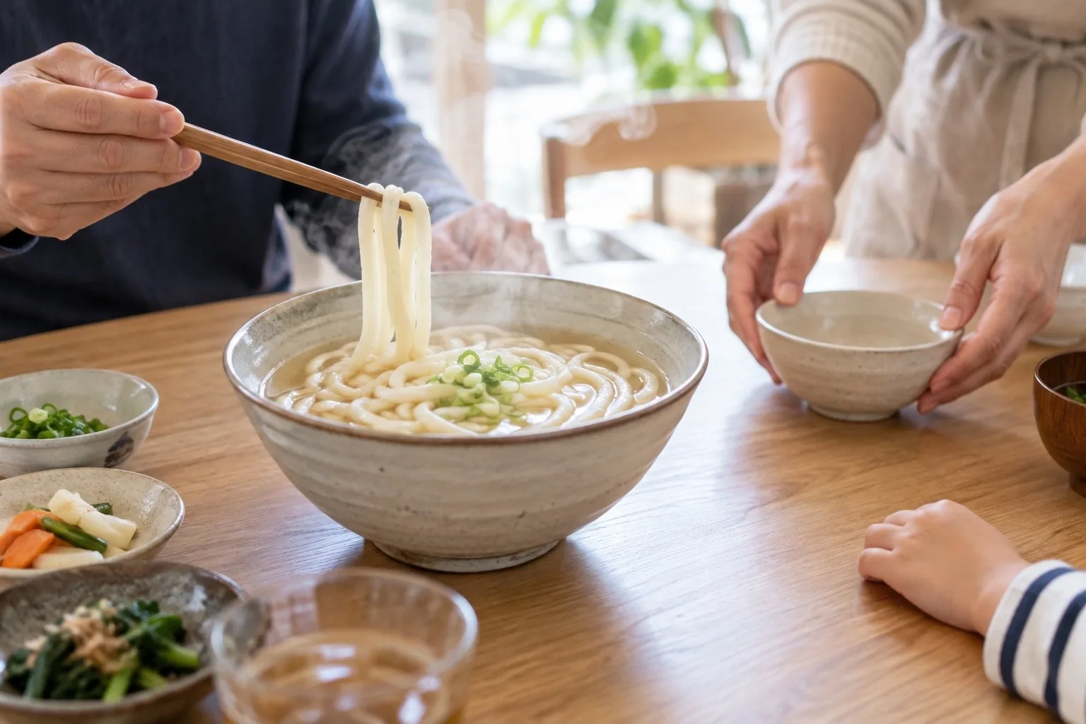 食卓のかけうどん